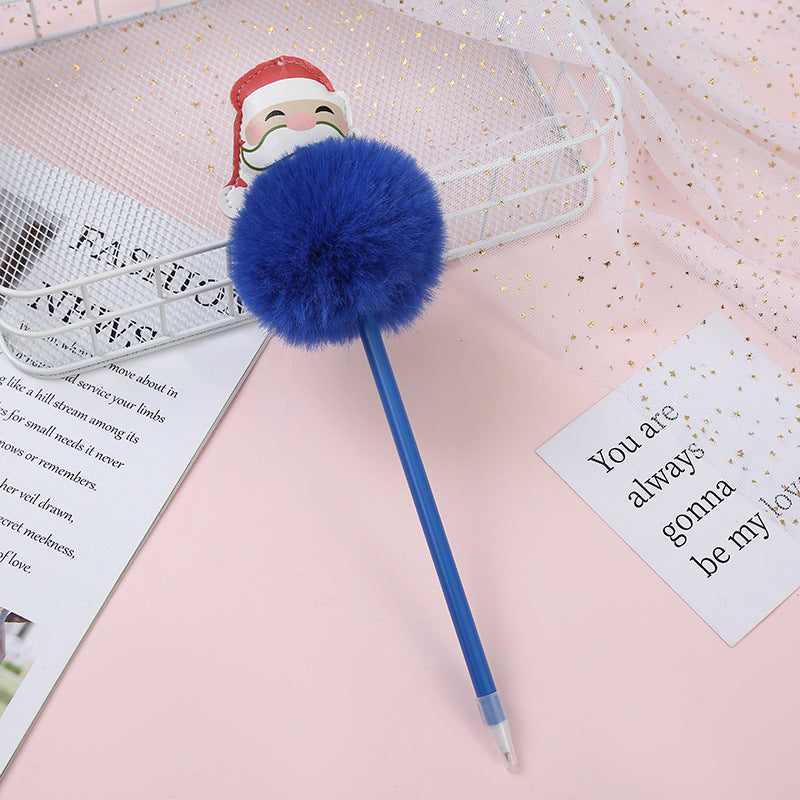 Wholesale Christmas Plastic Plush Cartoon Ballpoint Pen